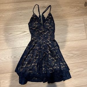 sparkly lace mini dress